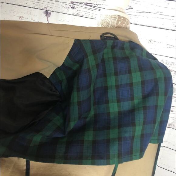 Barn coat stand collar patch elbow Khaki Lands' End 100% cotton 44 R - Picture 10 of 16